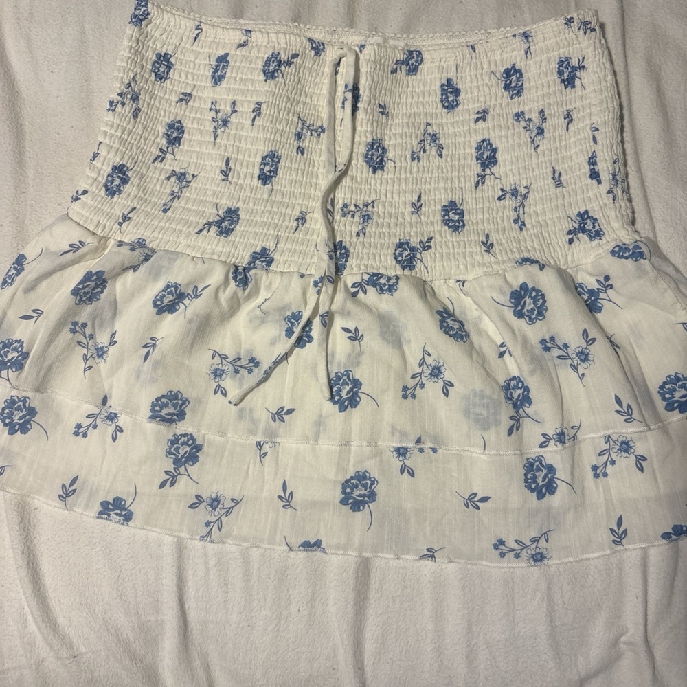 Floral Blue and White Skirt